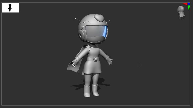 Ilustración 3D: Artista con crayón mágico - Modelado 3D