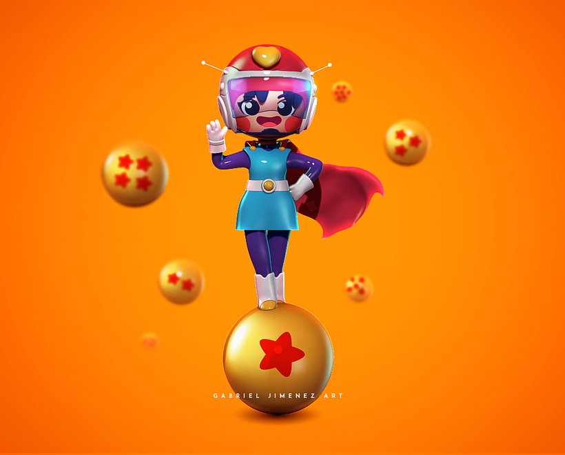 Ilustración 3D: Artista con crayón mágico - Modelado 3D