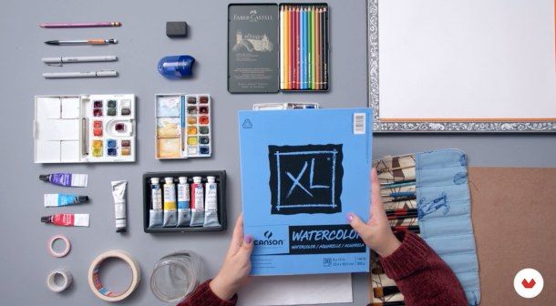 Paper of varying quality is available for working in watercolor and gouache.
