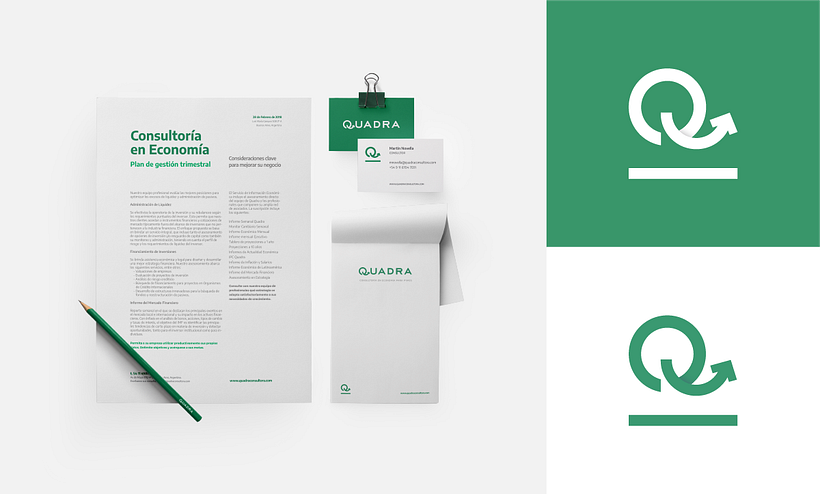 Su papelería cuenta también con plantillas editoriales para las comunicaciones con sus clientes.