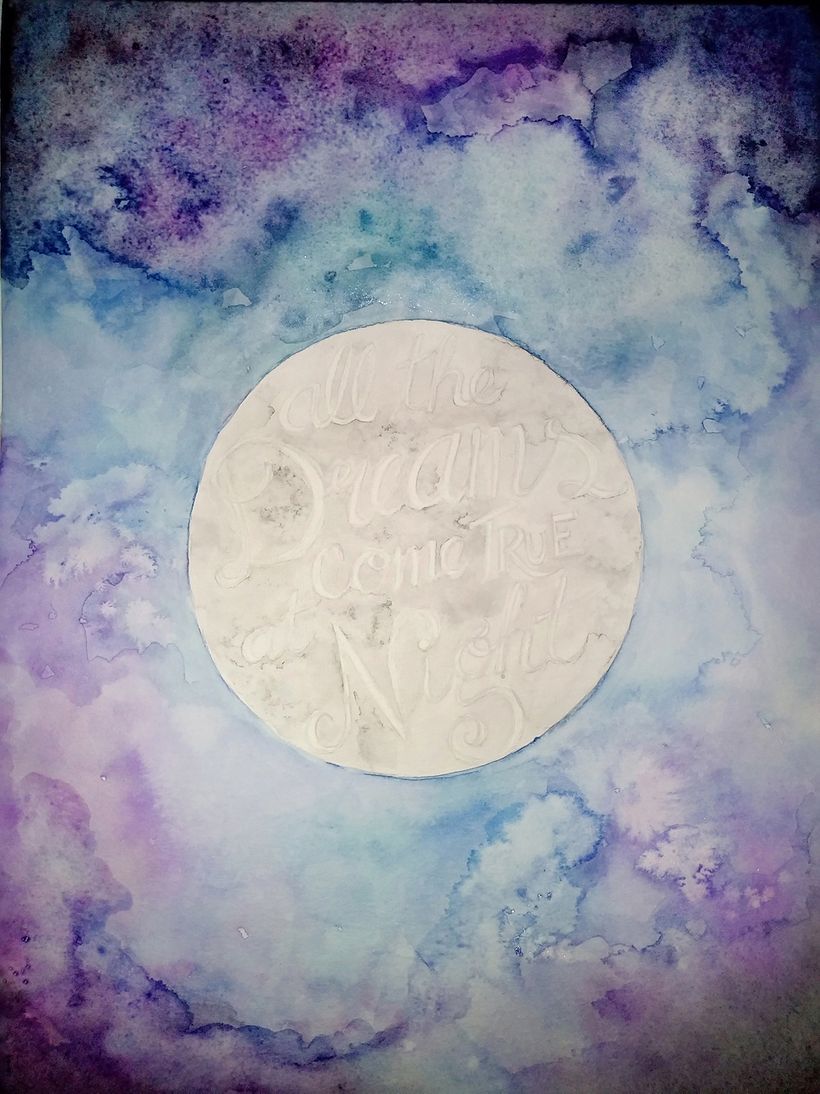 Luna con fondo de la actividad de "Galaxia"