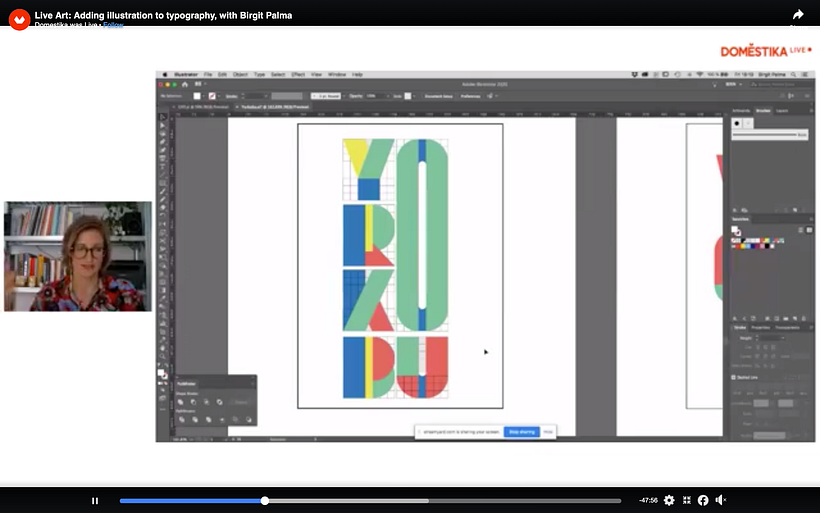 Birgit tried out different solutions, such as unifying the three "O"s into one large "O"