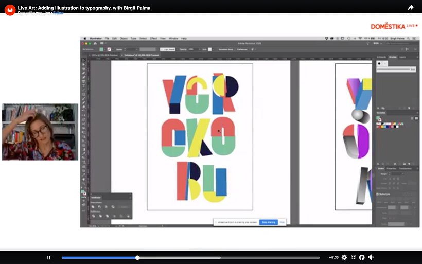 Birgit added movement to her letters to express happiness