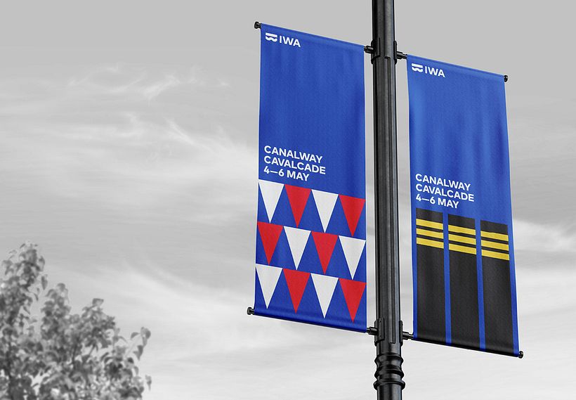 Event design pays respect to the bunting and chimneys of narrowboats.