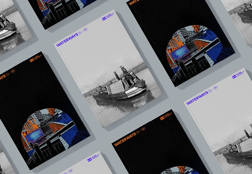 Waterways Magazine: Redesigned masthead/cover showcases local artists' canal-related work.