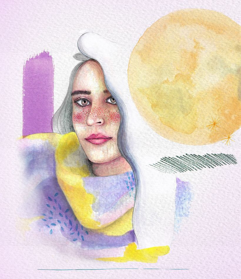 Mi Proyecto del curso: Retrato ilustrado en acuarela 0