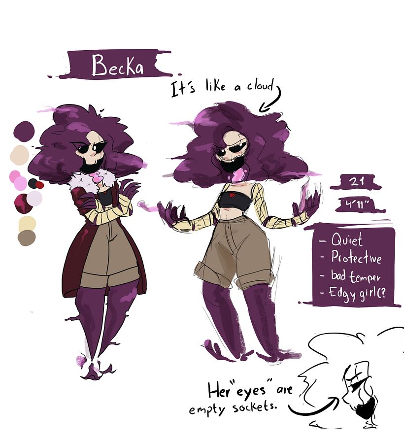 Ella es Becka, es la compañera principal de Samuel, es su mejor amiga y guarda espaldas.