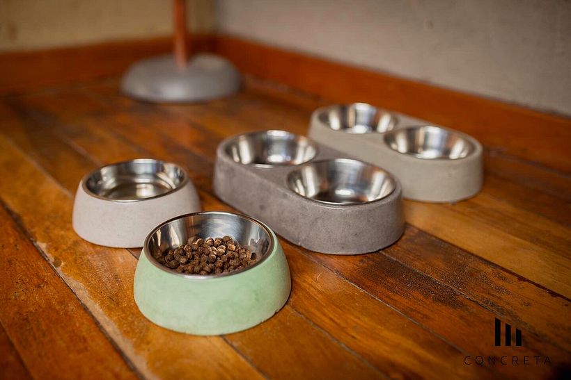 Platos de Concreto para Mascotas.