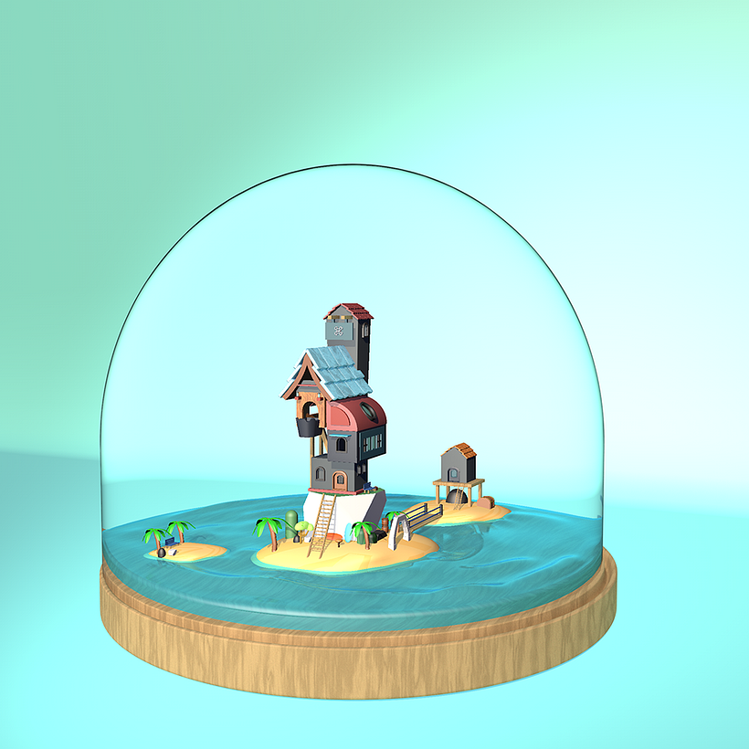 Mi Proyecto del curso: Creación de mundos 3D en miniatura con Procreate y Cinema 4D -1