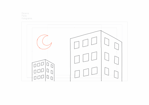 En esta escena, el movimiento de la luna no aparece en el resultado final.