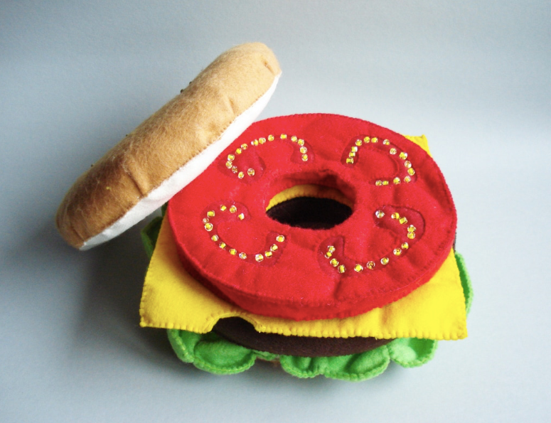 Pulseira têxtil "hambúrguer", droolwool