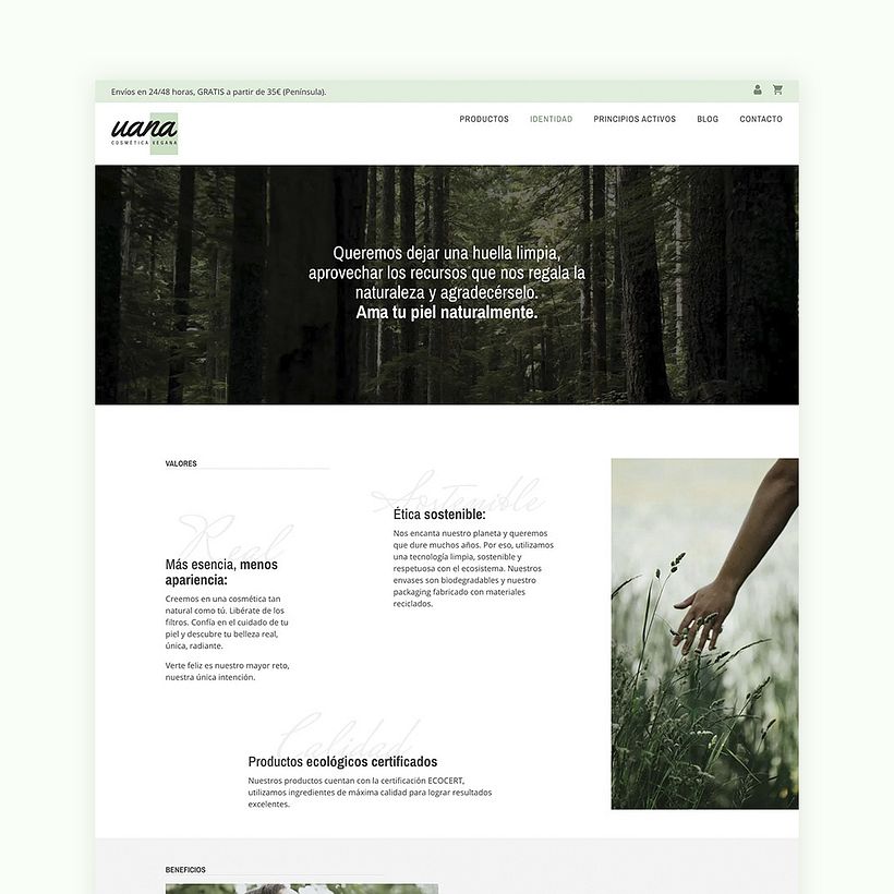 Diseño Web: UANA Cosmética 2