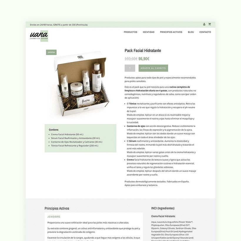 Diseño Web: UANA Cosmética 3