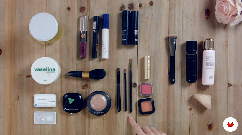 Cristina uses three different brushes for her eye make-up