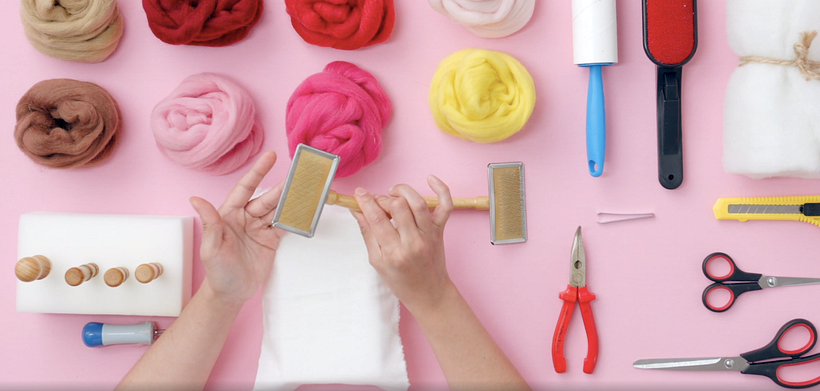 Materiais: needle felting, ou feltragem com agulha 10