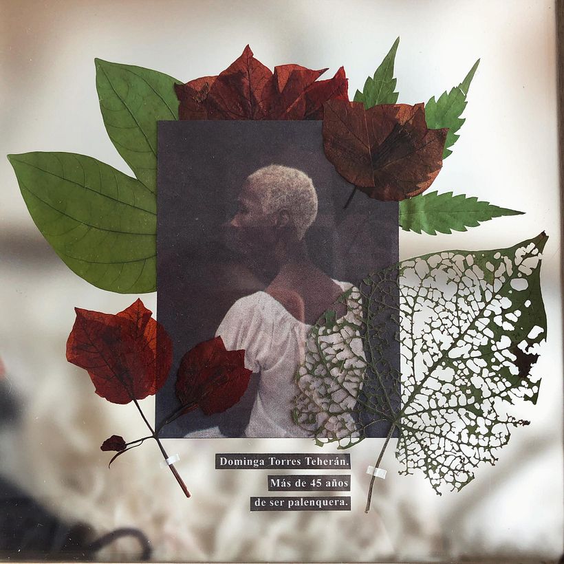 Analog collage with pressed plants and clippings. Happy Green Family 2020. 