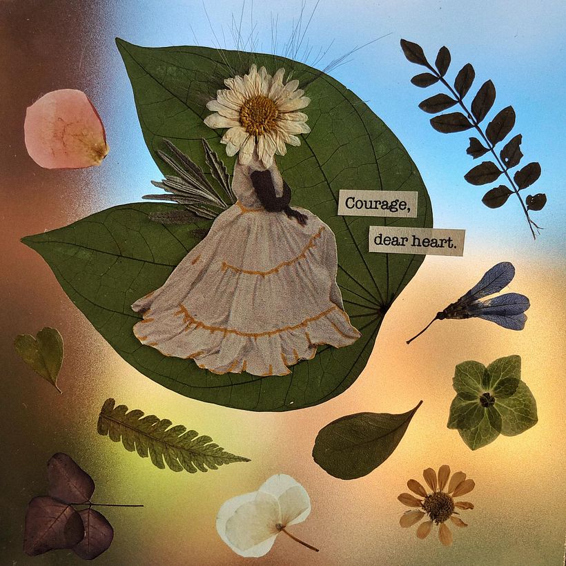 Collage analogous with pressed plants and clippings. For client 2020. 