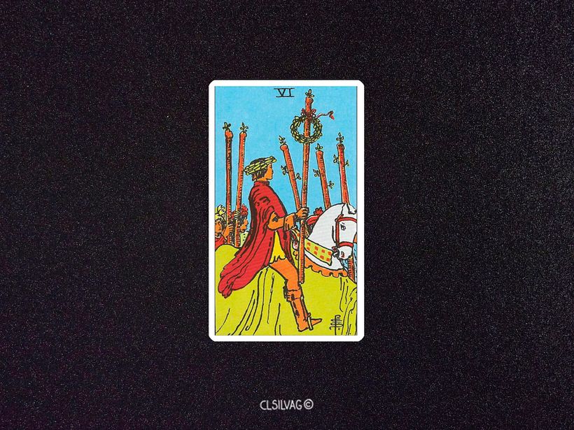 6 de Bastos - Tarot Rider Waite