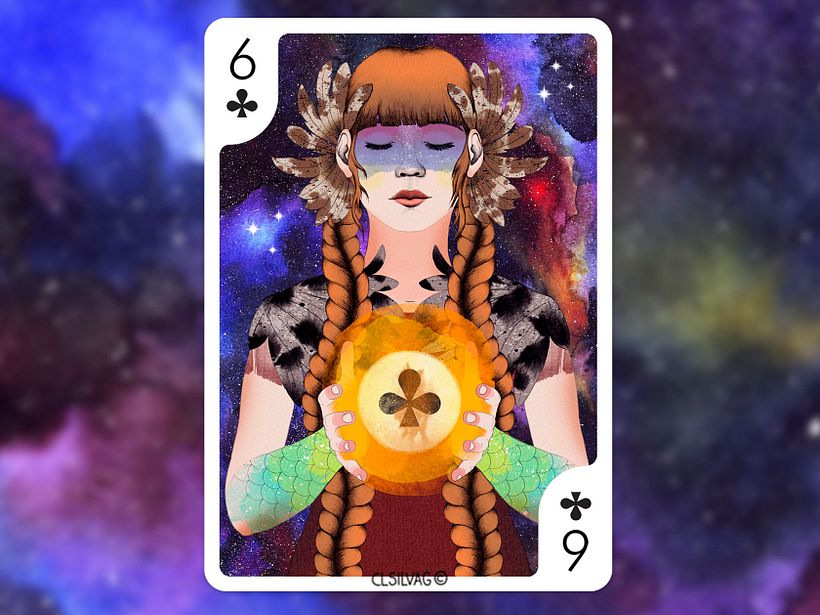 Propuesta Naipe 6 de Tréboles para Playing Arts "Future"