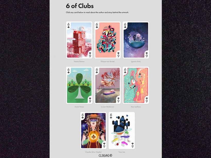 Diversas propuestas para el naipe 6 de Tréboles