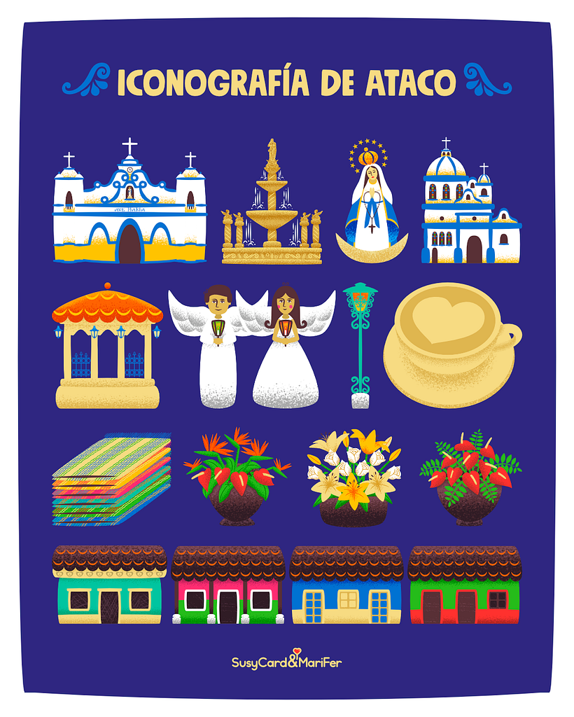 Mapa de Ataco - Illustration vectorielle
