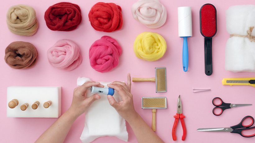 Materiales básicos para hacer needle felting 15