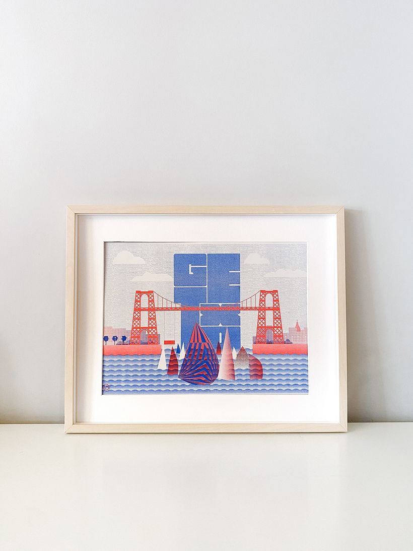 Lámina del Puente Colgante