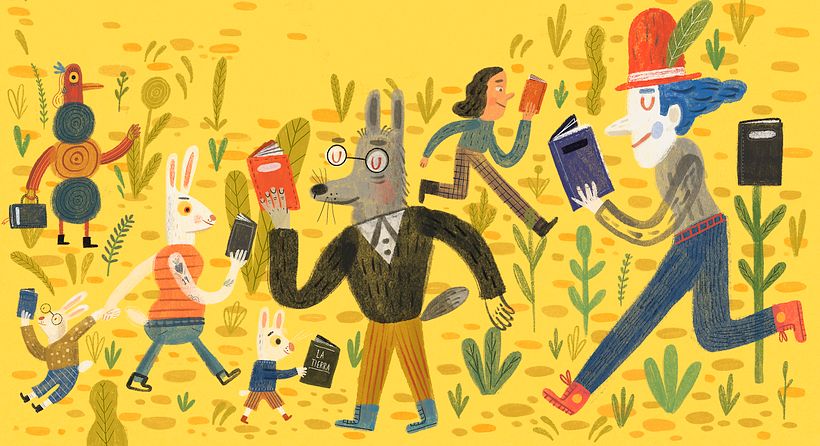 Desde un principio decidí usar una gama de color primaria, y tonos ocres como contraste