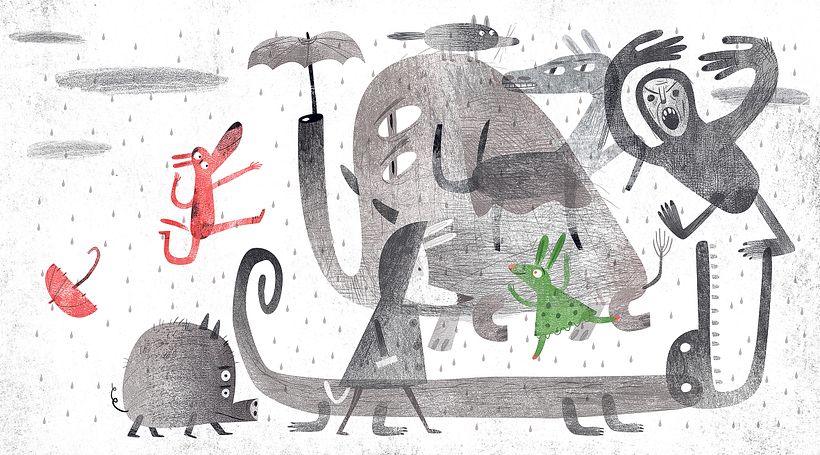 Me gusta mantener y estirar algunas reglas del concepto de mis ilustraciones, rompiendo lo predecible