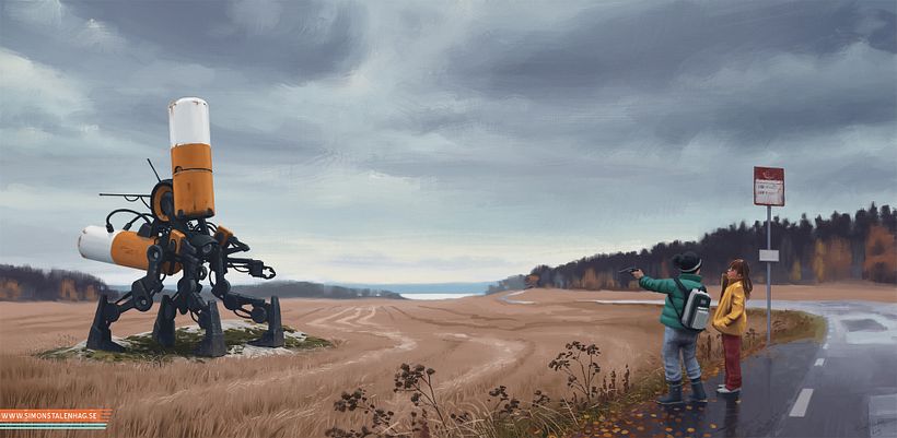 Illustration originale de l'artiste Simon Stalenhag