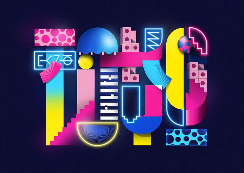 La tipografía ilustrada de Tokio de Birgit