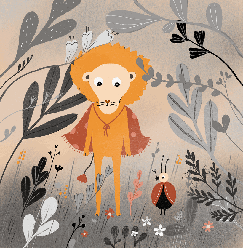 Dos amigos GIF, Kristina Sabaite - Ilustración tradicional