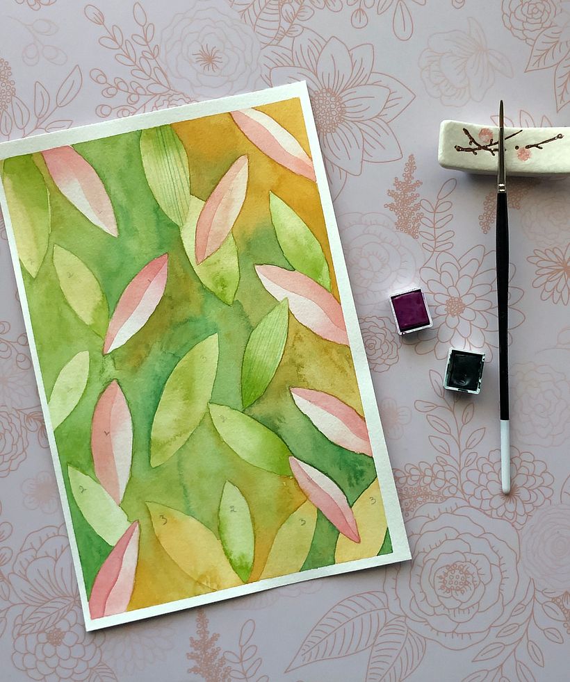 Mi Proyecto del curso: Técnicas de acuarela en negativo para ilustración botánica 4