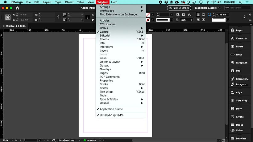 Tutorial InDesign: menús y ventanas para principiantes 6