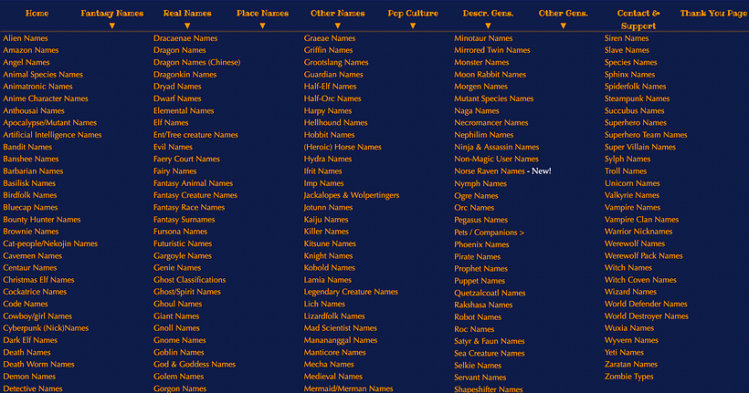 Fantasy Names Generator