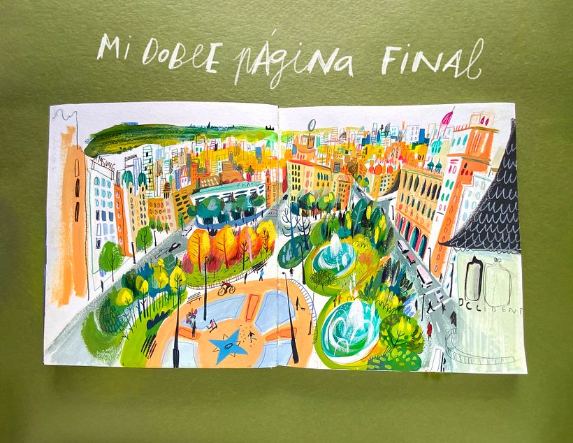 doble página con mi panorámica mixmedia ;)