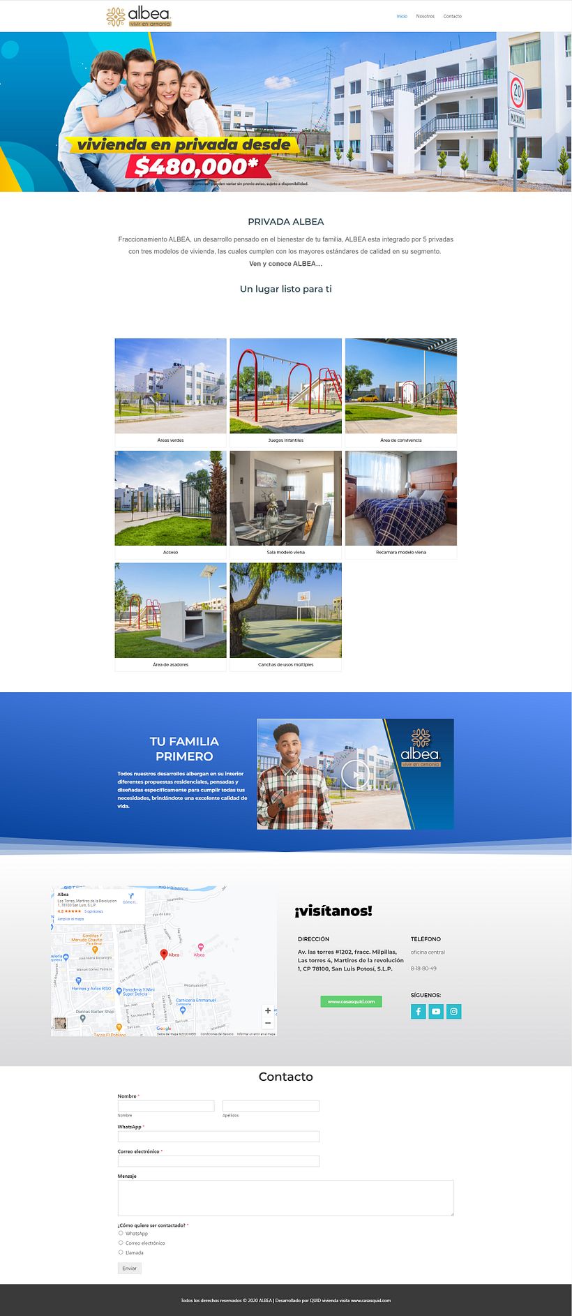 Privada albea web desarrollada con WordPress 3