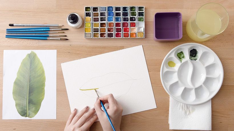 Watercolor Tutorial: How to Paint a Banana Tree Leaf 8
