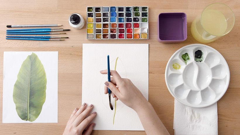 Watercolor Tutorial: How to Paint a Banana Tree Leaf 12