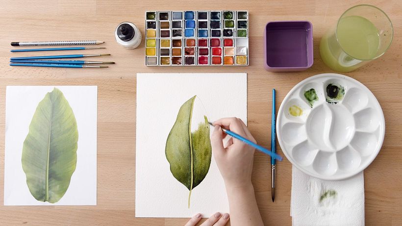 Watercolor Tutorial: How to Paint a Banana Tree Leaf 15