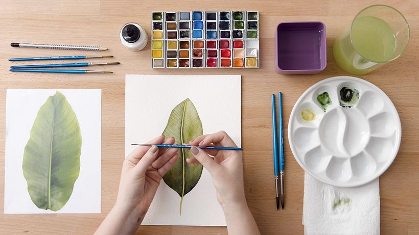 Watercolor Tutorial: How to Paint a Banana Tree Leaf 20
