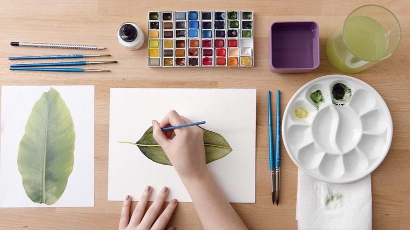 Watercolor Tutorial: How to Paint a Banana Tree Leaf 21