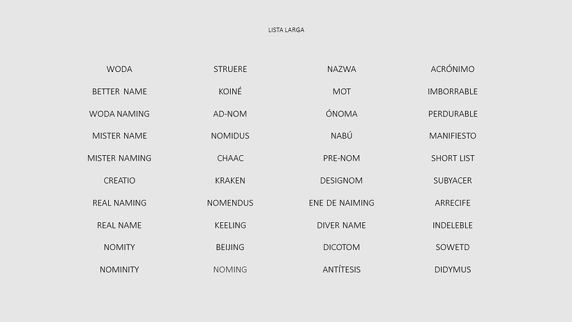 Naming para un estudio "Namer" 2
