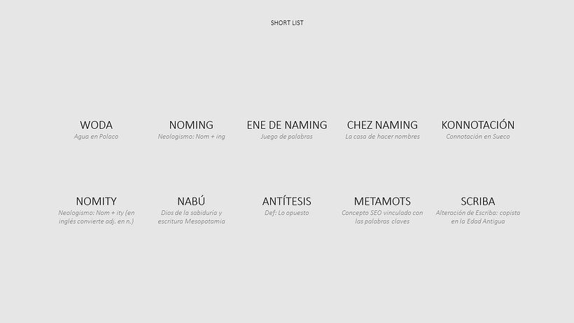 Naming para un estudio "Namer" 6