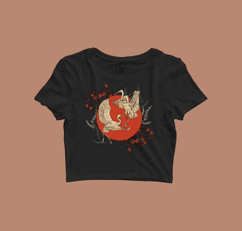Crop top diseño grulla