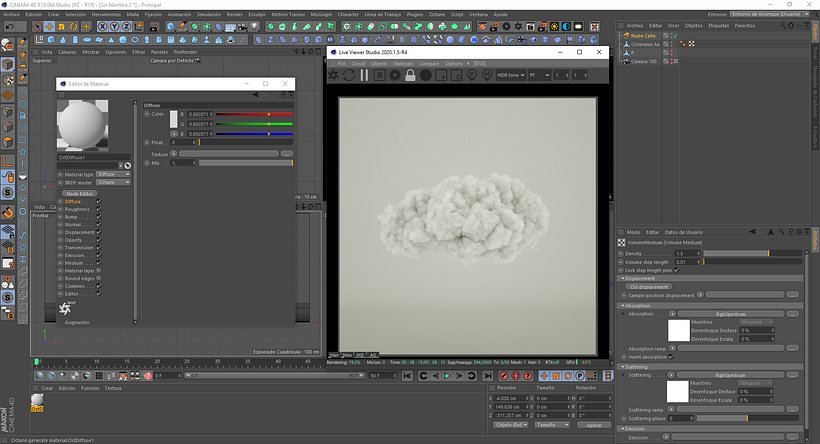 Vdb volume setup with Octane render. 