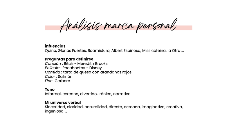 Mi Proyecto del curso: Copywriting: define el tono de tu marca personal 1