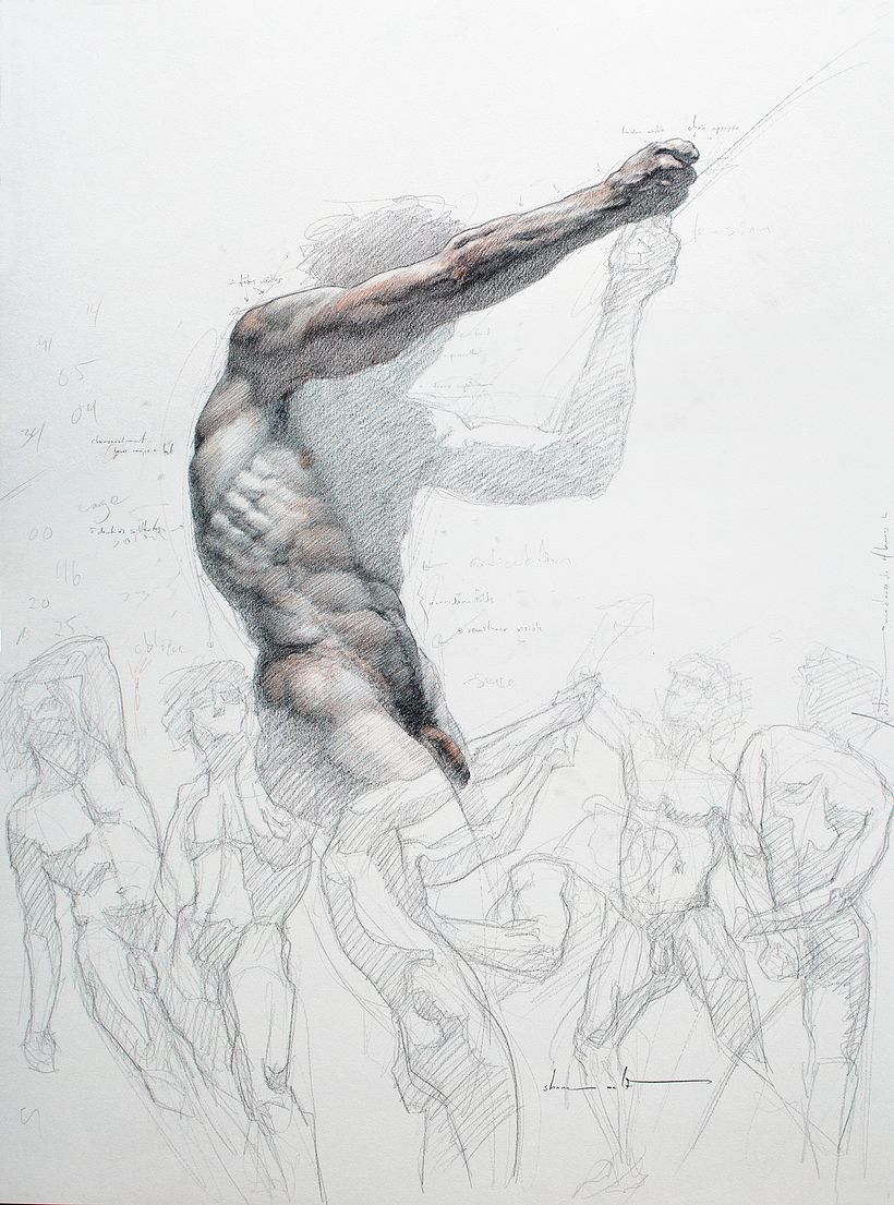 Graphite and sanguine on paper, 65 x 50cm