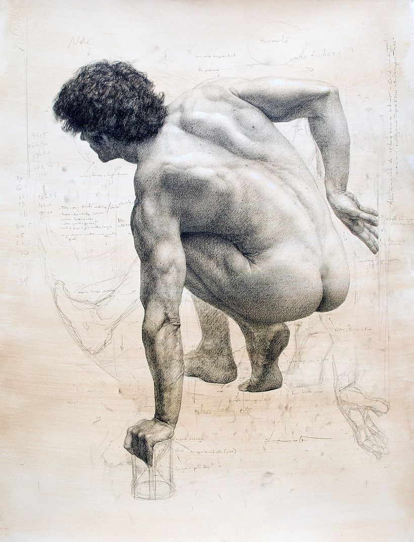 Graphite and chalk on prepared paper, 70 x 50cm