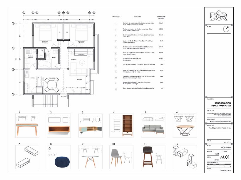 Plano de mobiliario
